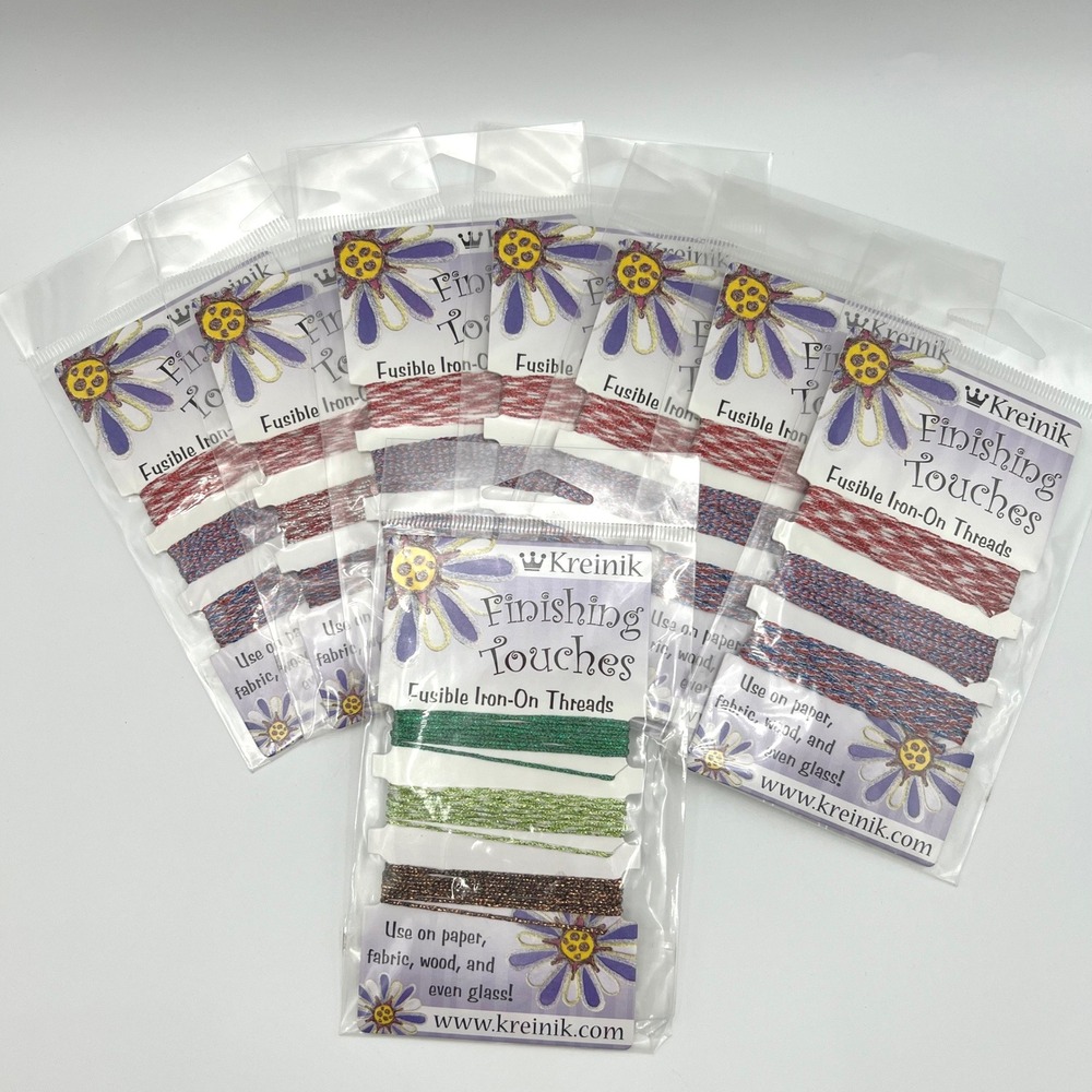 Kreinik Finishing Touches Fusible Iron-On Threads Lot of 8 Metallic Crafting